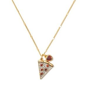 KATE SPADE • Pizza My Heart Pendant Gold Necklace